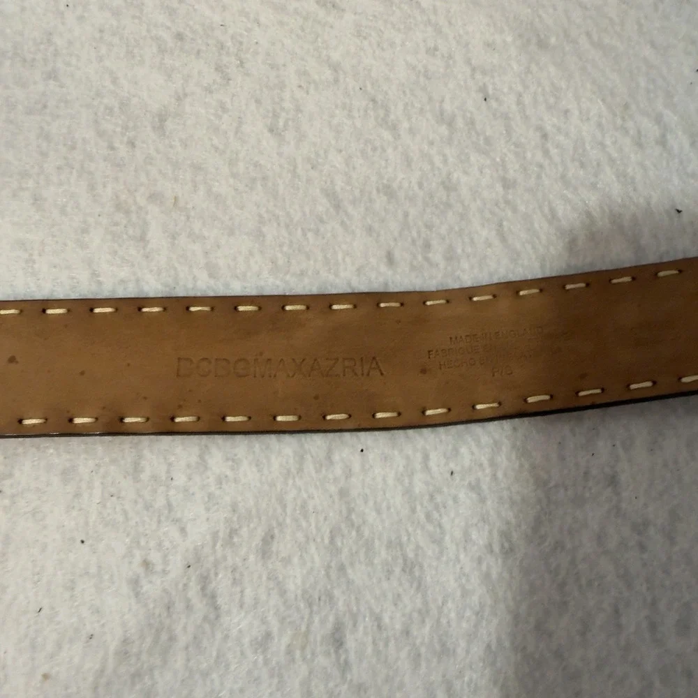 BCBG Max Azria Pink Leather Belt Made in England Double Prong Size Small